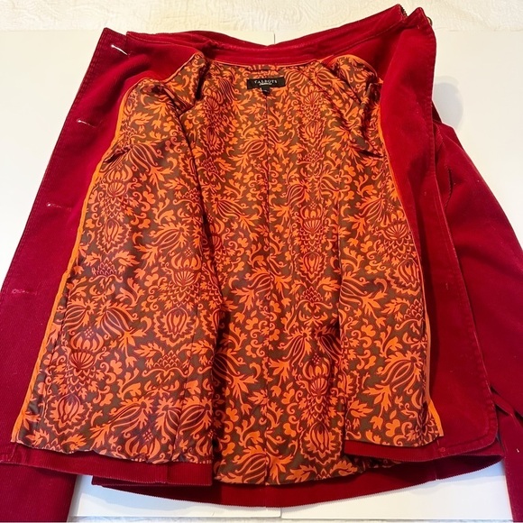 Talbots Corduroy Button Front Round Neck Red Jacket - 16 - Picture 6 of 14